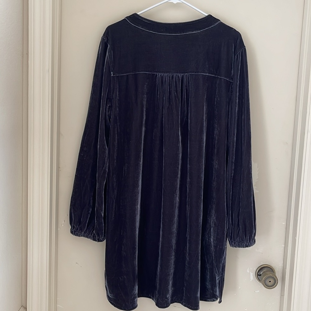 Indigo Soul Velvet V Notch Dress Blue NWT 2X Plus Size Baby Doll Style N… - Picture 7 of 10